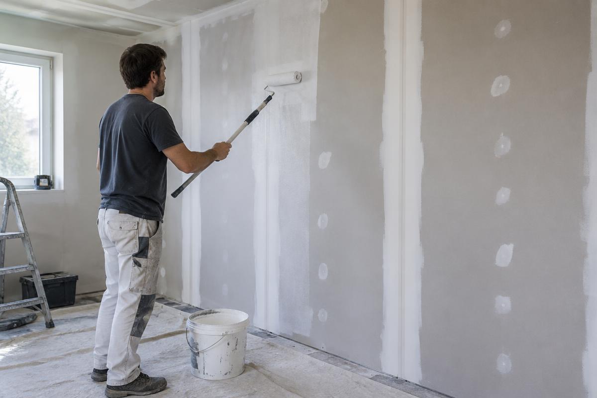 Trabajo de pintura relacionado con Cómo pintar paredes de yeso sin que la pintura se caiga